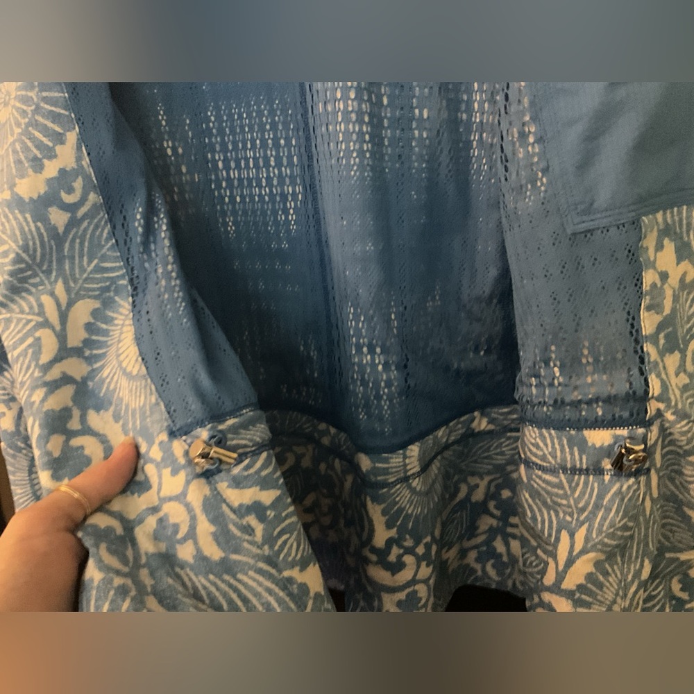 Lululemon Studio Jacket Rare Blue Floral Print Mesh Lined Size 8 EUC Cord Port - Picture 8 of 9